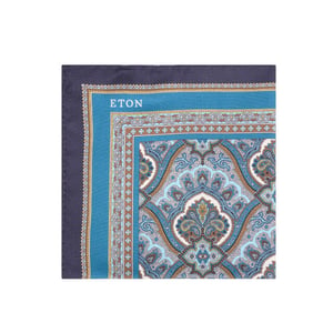 Eton Paisley print silk pocket square