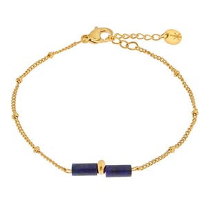 Label Kiki Armband blue tube gold