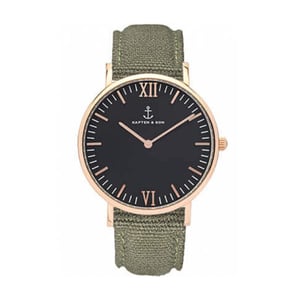 Kapten & Son Horloge black olive canvas campina 4251145223762
