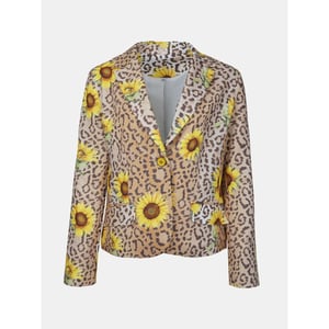 Mucho Gusto Blazer lesbos luipaardprint met zonnebloemen