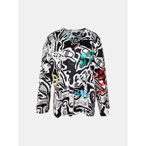 Mucho Gusto Blouse rno in zwart-wit ‘thank you for the music’ print