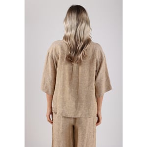 Nukus Lucy blouse melange zand dessin