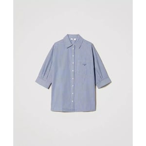 Twin-set Gestreept poplin overhemd met logo voeg toe aan verlanglijst € 159,00