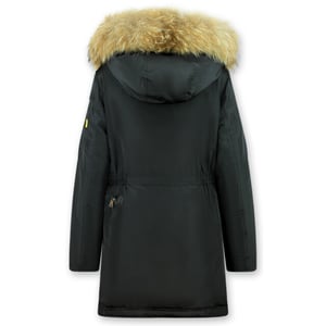 Gentile Bellini Lange parka winterjas met bontkraag