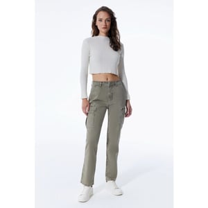 Cup of Joe Straight cargo; %97 co-%3 ea; denim kaki