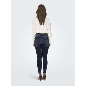 Only Onlblush life mid sk ank raw rea409 blue denim