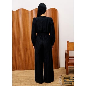 FRNCH Cardamom jumpsuit strikceintuur en pofmouw