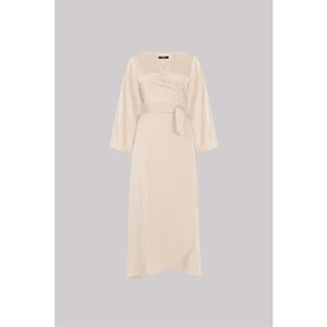 Jansen Amsterdam Sil jurk sq 567 wrap long sand