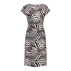 Geisha Dress v-neck short aop ecru dessin