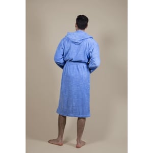 CozyLion Badjas badstof dames & heren jeans blauw |