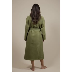 CozyLion Sauna badjas wafelstof dames & heren olijf groen |