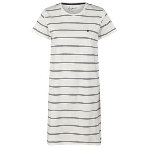 By Louise Dames nachthemd korte mouw off-white gestreept