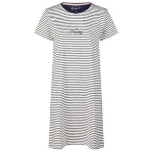 By Louise Dames nachthemd korte mouw wit gestreept