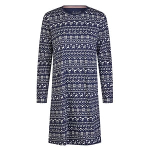 By Louise Dames nachthemd lange mouw winter print
