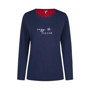 By Louise Dames pyjama set lang katoen blauw