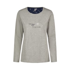 By Louise Dames pyjama set lang katoen grijs