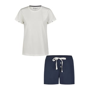 By Louise Essential dames korte pyjama set shortama off-white