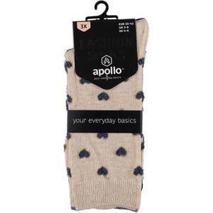 Apollo Fashion sokken dames hartjes stippen sterren print