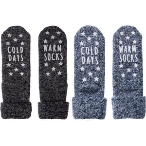 Apollo Huissokken dames blauw zwart 2 pack maat