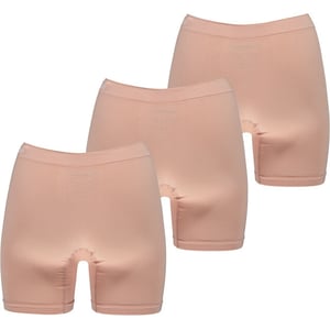 Apollo Seamless dames short bamboe onderbroek met pijpjes naadloos huidskleur 3-pack