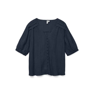 Vero Moda Vmdahlia ss v-neck shirt wvn btq navy