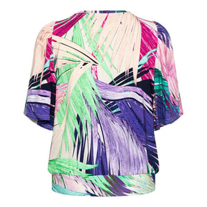 &Co Woman &co women top lindsey leaf turquoise multi