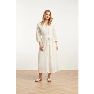 Smashed Lemon 25146 witte midi broderie anglaise jurk met