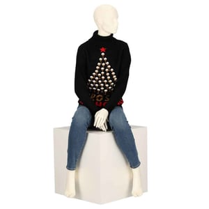 Apollo Dames kersttrui coltrui zwart prosec ho ho ho
