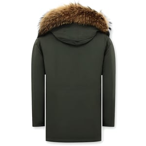 Enos Winterjas parka met grote echte bontkraag