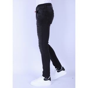 Local Fanatic Stone washing slim fit jeans met stretch 1105