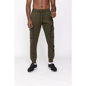 Zayne Milano heren joggingbroek zakken op de zijkant kaki stijlvol