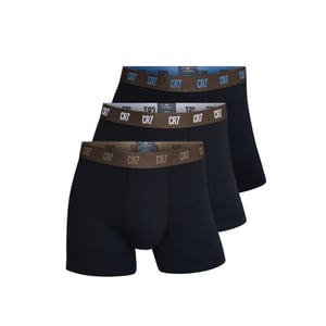 CR7 Heren boxershorts effen zwart/bruin 3-pack