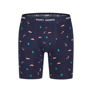 Happy Shorts Kerst boxershorts heren met lange pijpen boxer briefs 2-pack groen/blauw