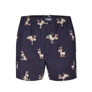 Happy Shorts X heren wijde boxershort met binnenbroek ezel print