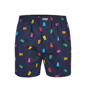 Happy Shorts X heren wijde boxershort met binnenbroek gummibeer print