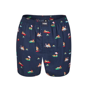 Happy Shorts X heren wijde boxershort met binnenbroek luiaard print