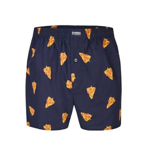 Happy Shorts X heren wijde boxershort met binnenbroek pizza print