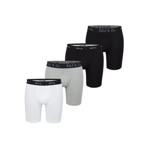 Phil & Co Boxershorts heren met lange pijpen boxer briefs 4-pack wit / grijs