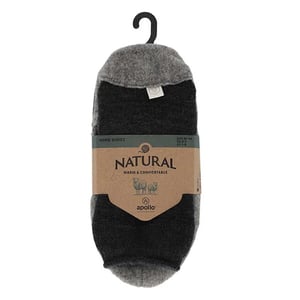 Apollo Dames / heren pantoffels slofsok antislip wol antraciet