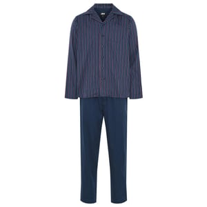 JBS Heren pyjama set lang gestreept met knoopsluiting