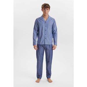 JBS Heren pyjama set lang gestreept met knoopsluiting licht