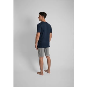 Phil & Co Essential shortama heren korte pyjama katoen blauw / grijs