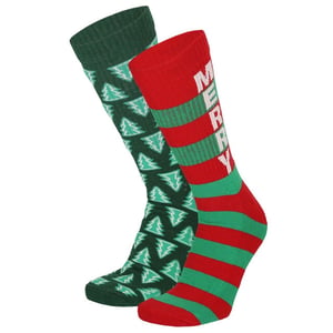 Apollo Kerstsokken heren dames green / rood sportsokken 2-pack