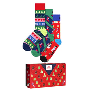 Happy Socks Dames heren sokken sweater giftbox kerstsokken 3-pack