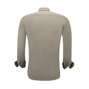 Gentile Bellini Overhemden lange mouw effen oxford slim fit bruin