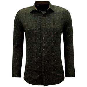Gentile Bellini Overhemden lange mouw met slim fit bruin