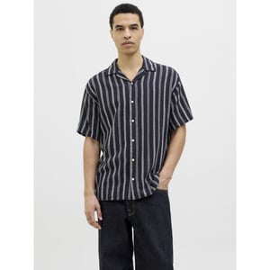 Jack & Jones Jjeenzo stripe resort shirt ss sn navy