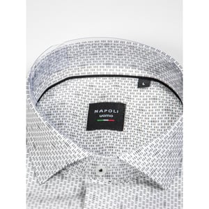 Napoli Uomo overhemd heren wit print italianstyle