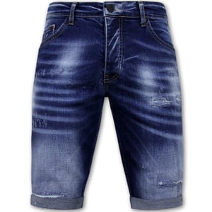 Local Fanatic Blue ripped shorts slim fit