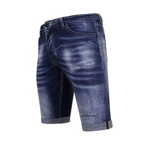 Local Fanatic Blue ripped shorts slim fit